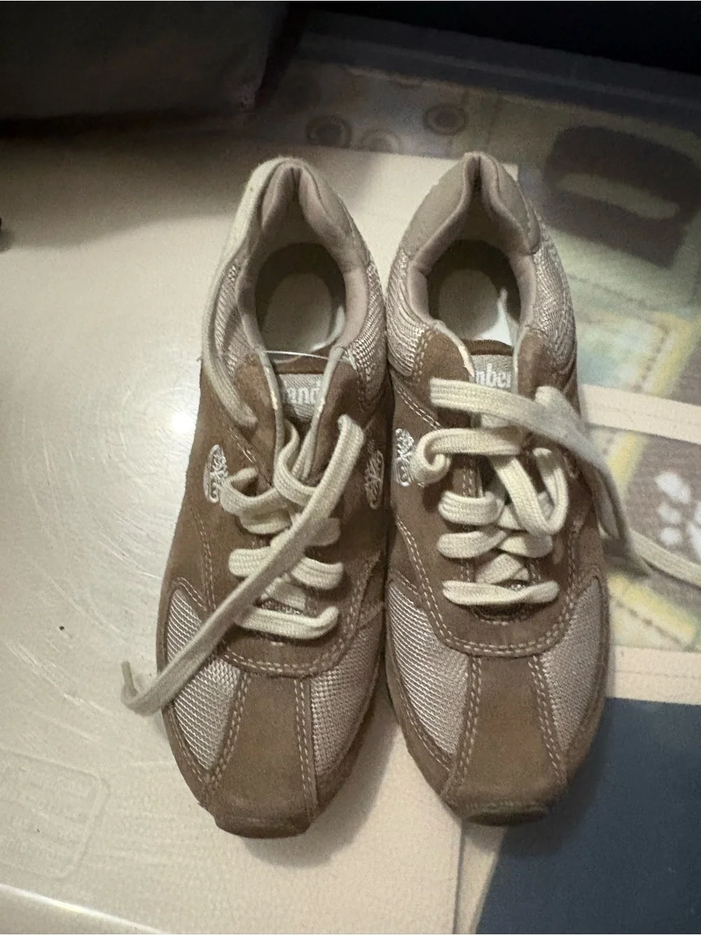 Boys Neutrals Tan Athletic Sneakers